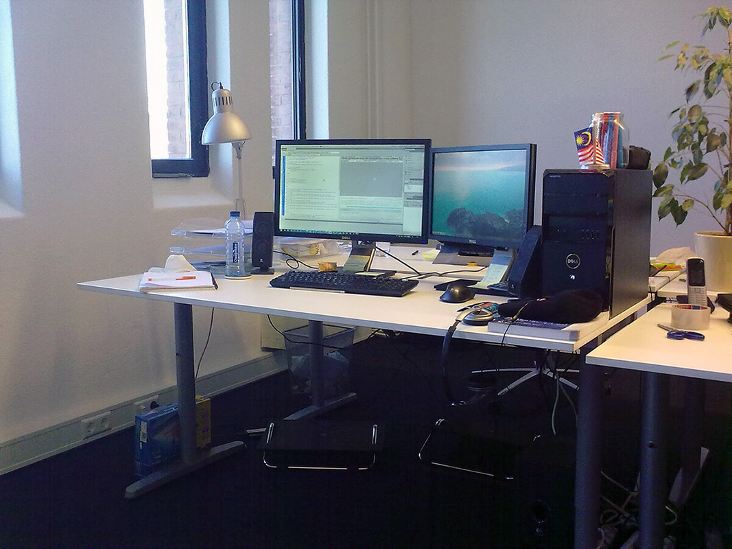 My desk at the new office of Sam media, early 2010's